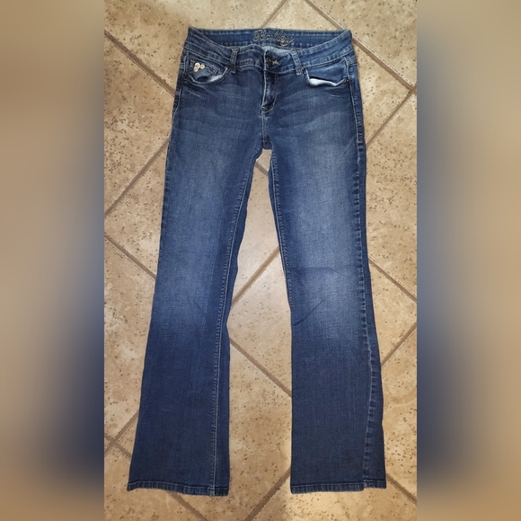 Y2K dELiA*s 'Bailey' Fit Embelished Pockets Bootcut Jeans, Sz: 7 - Picture 2 of 13